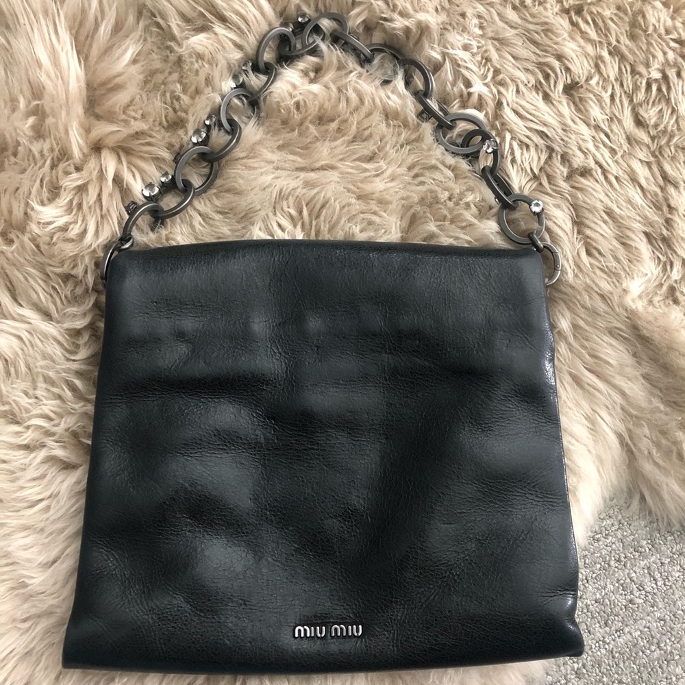 Miu Miu Shoulder Bag w/ Cross Body Strap in Black - Picture 7 of 13